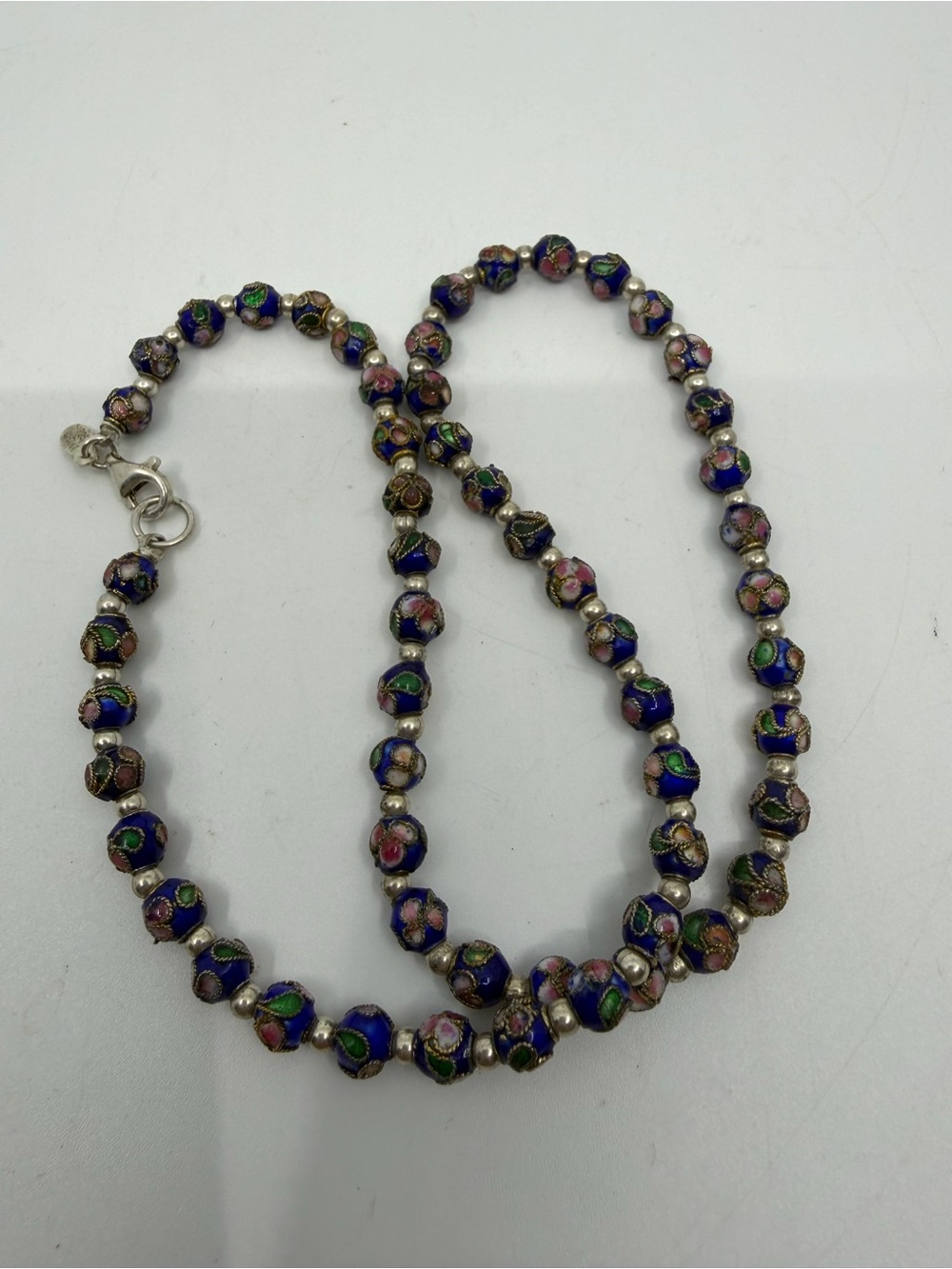 Multicolor Cloisonné enamel Bead Necklace - Elegant Women's Jewelry - Picture 5 of 5